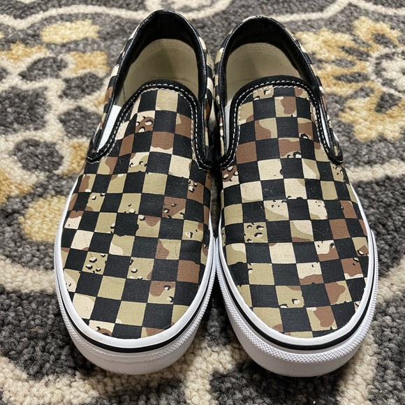 camo checkered vans